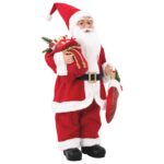 vidaXL Figúrka Mikuláša Červená 46 cm Polyester – Obrázok 2