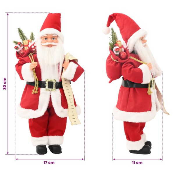vidaXL Figúrka Mikuláša Červená 30 cm Polyester – Obrázok 8