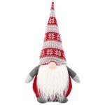 vidaXL Vianočný škriatok Červená 45 cm Polyester – Obrázok 3