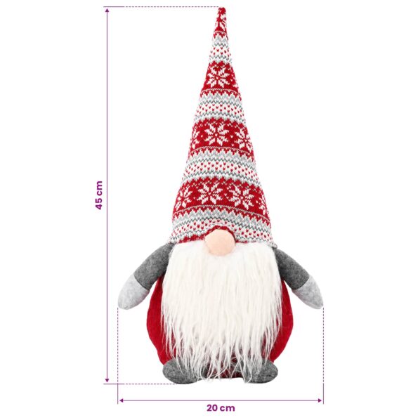 vidaXL Vianočný škriatok Červená 45 cm Polyester – Obrázok 7