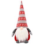 vidaXL Vianočný škriatok Červená 80 cm Polyester – Obrázok 3
