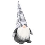 vidaXL Vianočný škriatok Sivá 45 cm Polyester – Obrázok 2