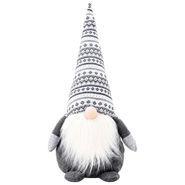 vidaXL Vianočný škriatok Sivá 45 cm Polyester – Obrázok 3