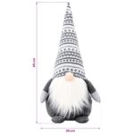 vidaXL Vianočný škriatok Sivá 45 cm Polyester – Obrázok 7