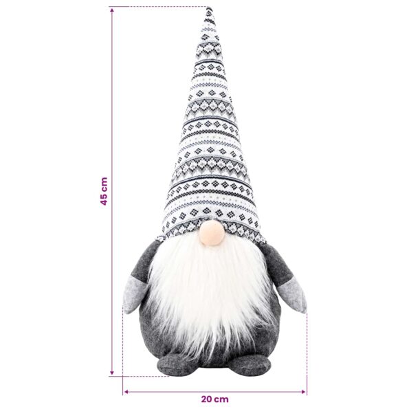 vidaXL Vianočný škriatok Sivá 45 cm Polyester – Obrázok 7