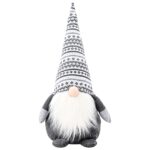 vidaXL Vianočný škriatok Sivá 60 cm Polyester – Obrázok 3
