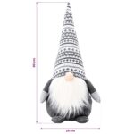 vidaXL Vianočný škriatok Sivá 60 cm Polyester – Obrázok 7