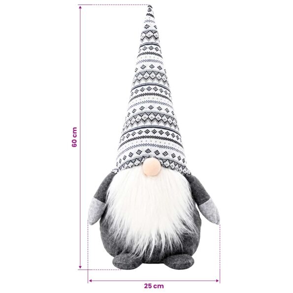 vidaXL Vianočný škriatok Sivá 60 cm Polyester – Obrázok 7