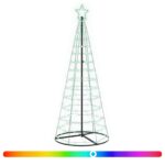 vidaXL LED vianočný stromček 180 cm 168 LED RGB Oceľ RGB – Obrázok 3
