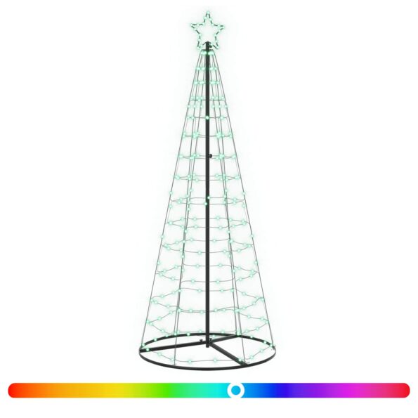 vidaXL LED vianočný stromček 180 cm 168 LED RGB Oceľ RGB – Obrázok 3