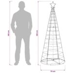 vidaXL LED vianočný stromček 180 cm 168 LED RGB Oceľ RGB – Obrázok 6