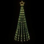 vidaXL LED vianočný stromček 180 cm 255 LED Teplá biela Oceľ Čierna – Obrázok 3