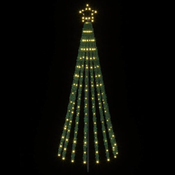 vidaXL LED vianočný stromček 180 cm 255 LED Teplá biela Oceľ Čierna – Obrázok 3