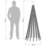 vidaXL LED vianočný stromček 180 cm 255 LED Teplá biela Oceľ Čierna – Obrázok 5