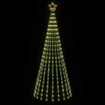 vidaXL LED vianočný stromček 250 cm 475 LED Teplá biela Oceľ Čierna – Obrázok 3