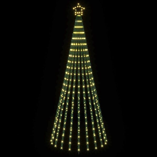 vidaXL LED vianočný stromček 250 cm 475 LED Teplá biela Oceľ Čierna – Obrázok 3
