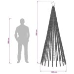 vidaXL LED vianočný stromček 250 cm 475 LED Studená biela Oceľ Čierna – Obrázok 5