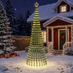 vidaXL LED vianočný stromček 300 cm 668 LED Teplá biela Oceľ Čierna