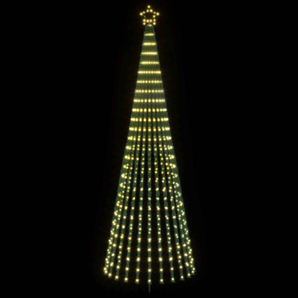 vidaXL LED vianočný stromček 300 cm 668 LED Teplá biela Oceľ Čierna – Obrázok 3