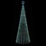 vidaXL LED vianočný stromček 300 cm 668 LED Studená biela Oceľ Čierna – Obrázok 3