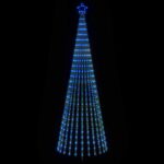 vidaXL LED vianočný stromček 300 cm 668 LED Modrá Oceľ Čierna – Obrázok 3