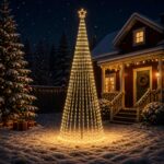 vidaXL LED vianočný stromček 400 cm 1028 LED Teplá biela Oceľ Čierna