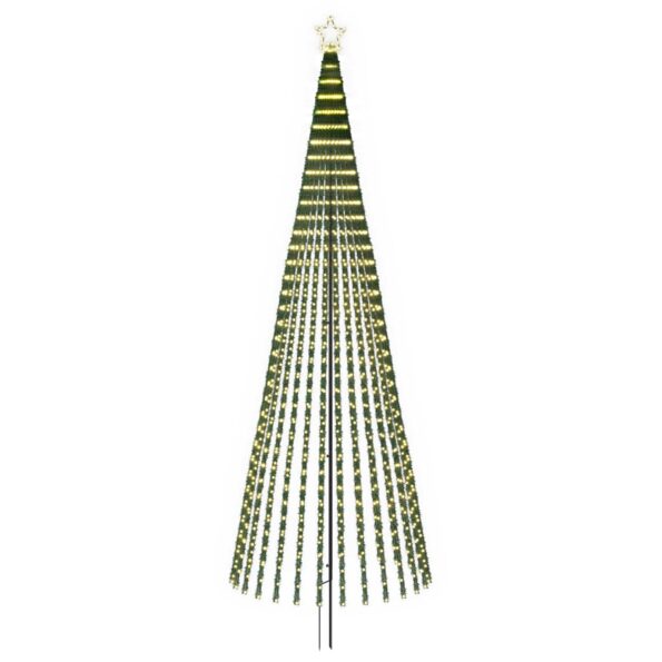 vidaXL LED vianočný stromček 400 cm 1028 LED Teplá biela Oceľ Čierna – Obrázok 2
