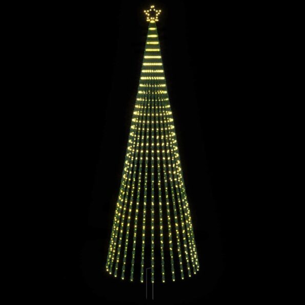 vidaXL LED vianočný stromček 400 cm 1028 LED Teplá biela Oceľ Čierna – Obrázok 3