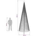 vidaXL LED vianočný stromček 400 cm 1028 LED Teplá biela Oceľ Čierna – Obrázok 5