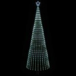vidaXL LED vianočný stromček 400 cm 1028 LED Studená biela Oceľ Čierna – Obrázok 3