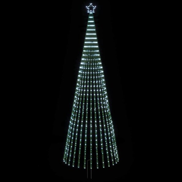 vidaXL LED vianočný stromček 400 cm 1028 LED Studená biela Oceľ Čierna – Obrázok 3