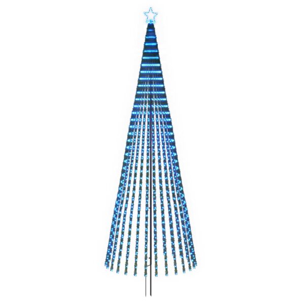 vidaXL LED vianočný stromček 400 cm 1028 LED Modrá Oceľ Čierna – Obrázok 2