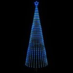 vidaXL LED vianočný stromček 400 cm 1028 LED Modrá Oceľ Čierna – Obrázok 3