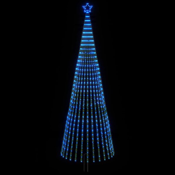vidaXL LED vianočný stromček 400 cm 1028 LED Modrá Oceľ Čierna – Obrázok 3