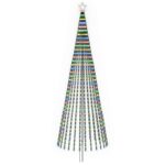 vidaXL LED vianočný stromček 400 cm 1028 LED Viac farieb Oceľ Čierna – Obrázok 2
