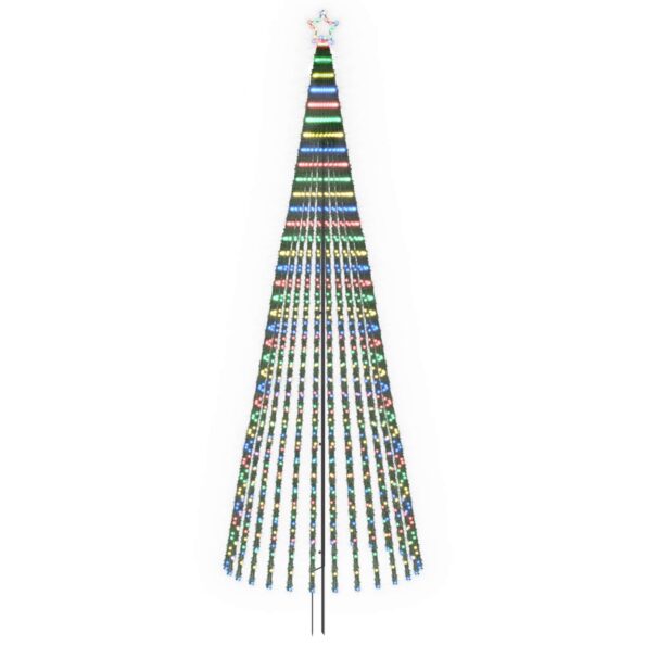 vidaXL LED vianočný stromček 400 cm 1028 LED Viac farieb Oceľ Čierna – Obrázok 2