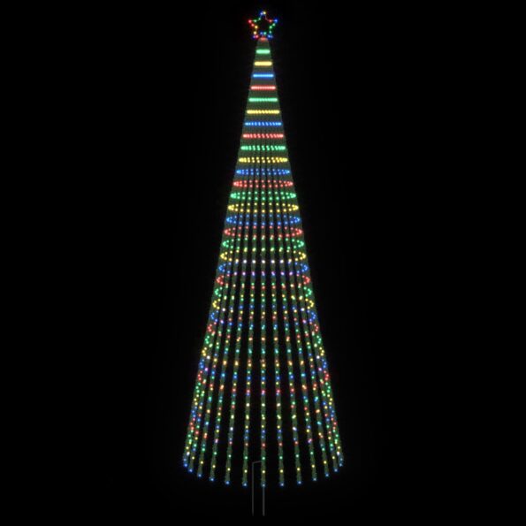 vidaXL LED vianočný stromček 400 cm 1028 LED Viac farieb Oceľ Čierna – Obrázok 3