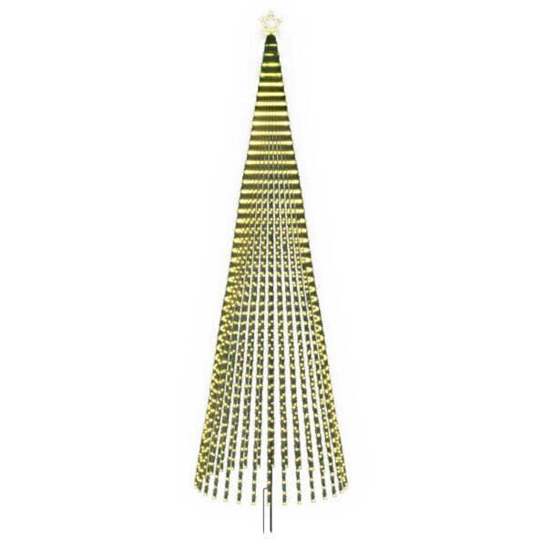 vidaXL LED vianočný stromček 500 cm 1524 LED Teplá biela Oceľ Čierna – Obrázok 2