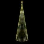 vidaXL LED vianočný stromček 500 cm 1524 LED Teplá biela Oceľ Čierna – Obrázok 3