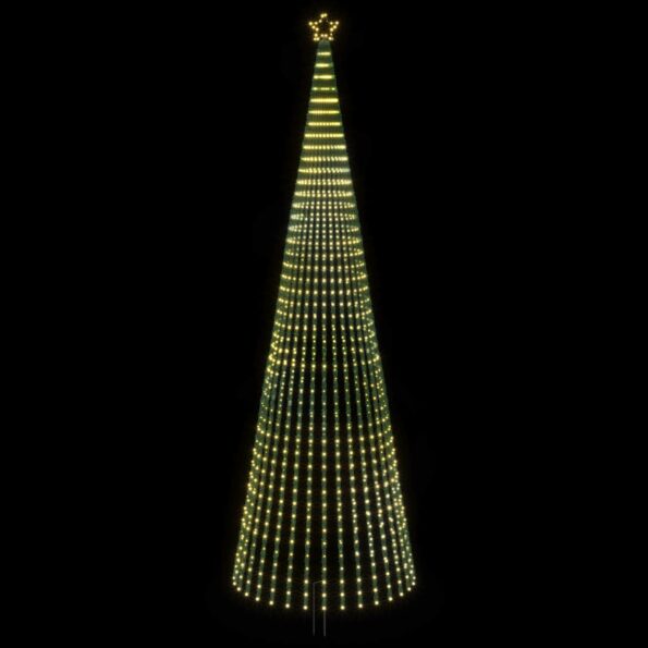 vidaXL LED vianočný stromček 500 cm 1524 LED Teplá biela Oceľ Čierna – Obrázok 3