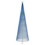 vidaXL LED vianočný stromček 500 cm 1524 LED Modrá Oceľ Čierna – Obrázok 2