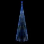 vidaXL LED vianočný stromček 500 cm 1524 LED Modrá Oceľ Čierna – Obrázok 3