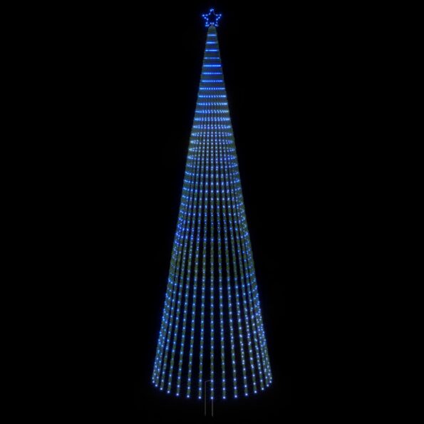 vidaXL LED vianočný stromček 500 cm 1524 LED Modrá Oceľ Čierna – Obrázok 3