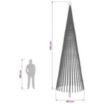 vidaXL LED vianočný stromček 500 cm 1524 LED Modrá Oceľ Čierna – Obrázok 5