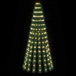 vidaXL LED vianočný stromček 150 cm 240 LED Teplá biela Oceľ Zelená – Obrázok 3