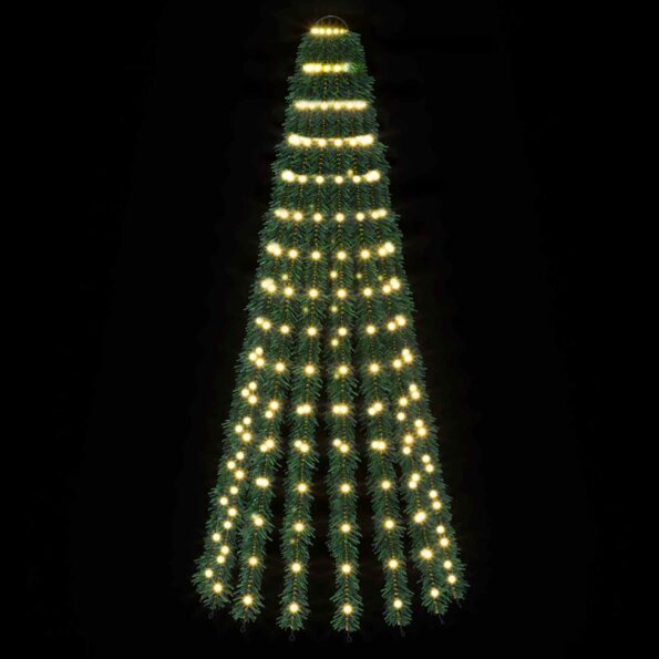 vidaXL LED vianočný stromček 150 cm 240 LED Teplá biela Oceľ Zelená – Obrázok 3