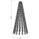 vidaXL LED vianočný stromček 150 cm 240 LED Studená biela Oceľ Zelená – Obrázok 5