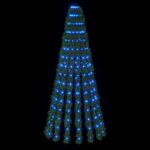 vidaXL LED vianočný stromček 150 cm 240 LED Modrá Oceľ Zelená – Obrázok 3