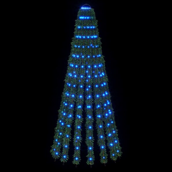 vidaXL LED vianočný stromček 150 cm 240 LED Modrá Oceľ Zelená – Obrázok 3