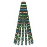 vidaXL LED vianočný stromček 150 cm 240 LED Viac farieb Oceľ Zelená – Obrázok 2